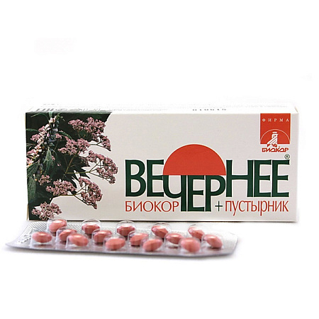 Вечернее + Пустырник Биокор драже 0.16 г №60