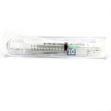 Шприц 3-х компонентный 21G (0.8х38мм) 10 мл