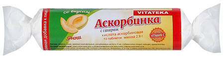 Аскорбинка с сахаром со вкусом дыни тб 2.9 г №10