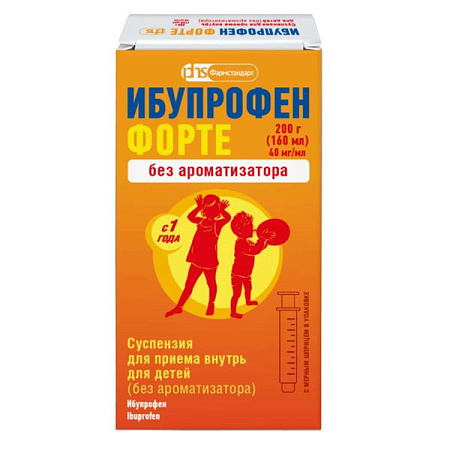 Ибупрофен Форте (Нурофен) сусп д/пр внутрь 40 мг/мл 200 г без ароматизатора + шприц мерн