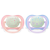 Соска-пустышка Авент (Avent) Ultra Air Night д/девочек с 0 до 6 месяцев ночная №2