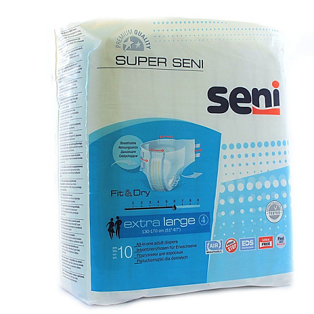 Подгузники Сени (Seni) Супер Плюс air EDS размер XL (130-170см) №10