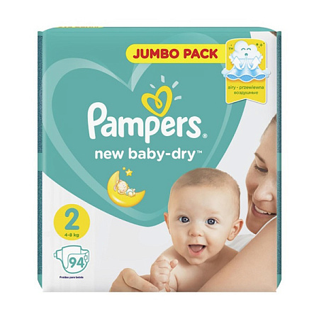 Подгузники Памперс (Pampers) Нью бэйби драй (New Baby-dry) размер 2 (4-8 кг) №94