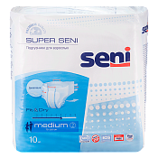 Подгузники Сени (Seni) Супер для взрослых размер М (75-110см) №10