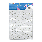 Клеенка детская подкладная ПВХ 0.7x1 м с рисунком серые звезды
