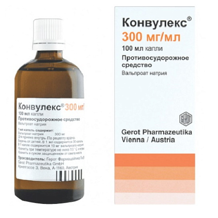 Конвулекс капли 300 мг/мл 100 мл