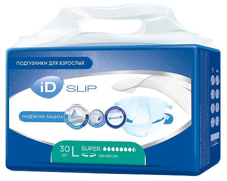 Подгузники Айди (ID) Слип Супер (Slip Super) размер L (100-160 см) №30