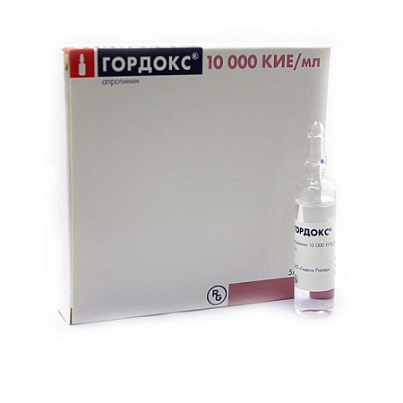 Гордокс р-р для в/в введ 10000 КИЕ/мл амп 10 мл №5