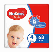 Подгузники Хаггис (Huggies) Классик (Classic) размер 4 (7-18 кг) №68