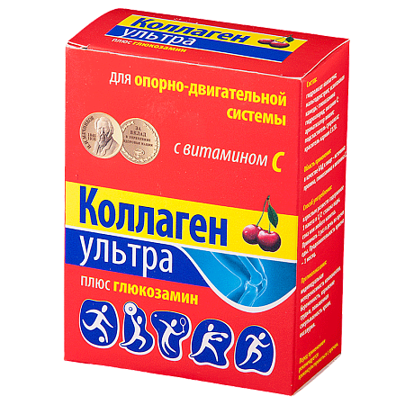 Коллаген Ультра плюс глюкозамин вишня 8 г №30 