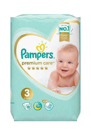 Подгузники Памперс (Pampers) Премиум Care размер 3 (6-10 кг) №18