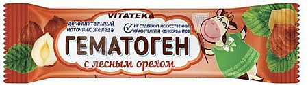 Гематоген Витатека (Vitateka) с лесным орехом 40 г Гематоген Витатека (Vitateka) с лесным орехом 40 г