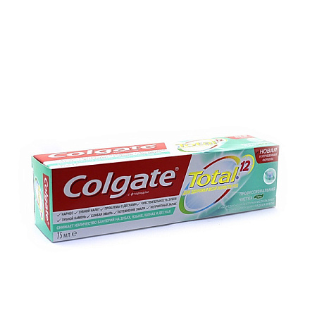 Зубная паста Колгейт (Colgate) Тотал 12 (Total 12) Профессиональная чистка 75 мл