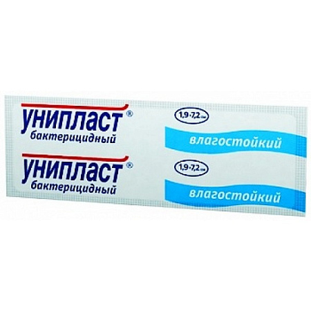 Лейкопластырь бактериц Унипласт (Uniplast) 1.9см х 7.2см №1