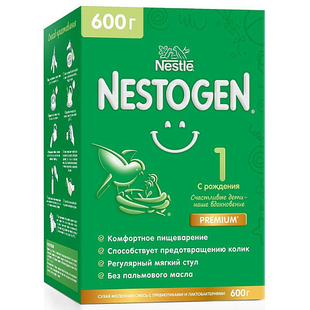 Смесь молочная Нестле (Nestle) Нестожен (Nestogen) 1 с пребиотиком и лактобактериями 600 г