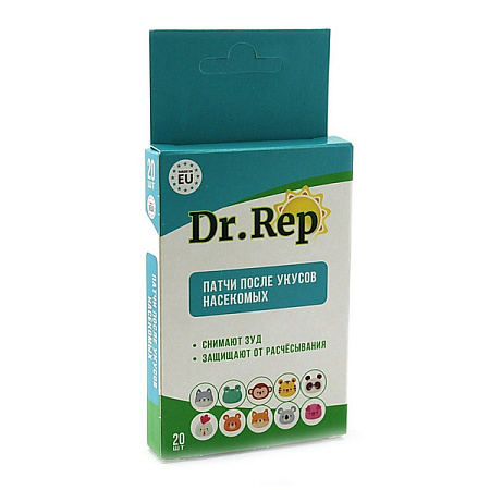 Патчи Доктор Реп (Dr. Rep) после укусов насекомых для детей успокаивающий №20