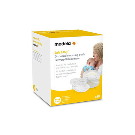 Прокладки (вкладыши) Медела (Medela) Safe & Dry одноразовые ультра тонкие №60 Прокладки (вкладыши) Медела (Medela) Safe & Dry одноразовые ультра тонкие №60