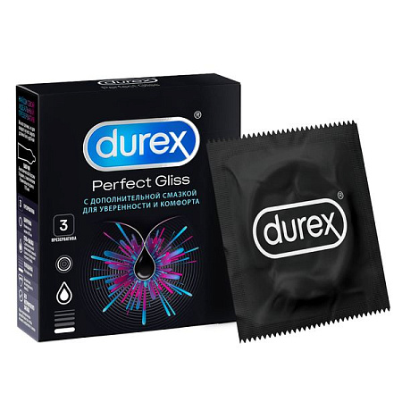 Презервативы Дюрекс (Durex) Perfect Gliss с дополнительной смазкой №3