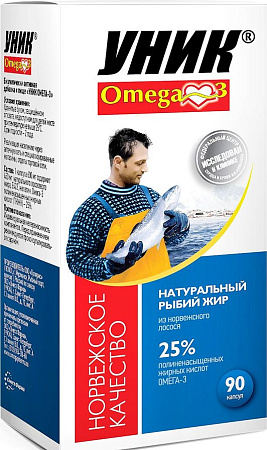 Рыбий жир Уник Омега-3 капс 0.6 г №90