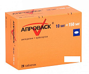 Апроваск тб п/о 10 мг+150 мг №28