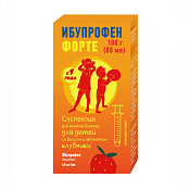 Ибупрофен Форте (Нурофен) сусп д/пр внутрь 40 мг/мл 100 г вкус клубники + шприц мерн