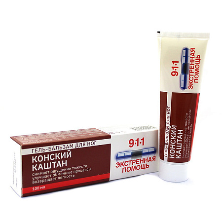 Гель-бальзам 911 Экстренная помощь Конский каштан д/ног 100 мл Гель-бальзам 911 Экстренная помощь Конский каштан д/ног 100 мл