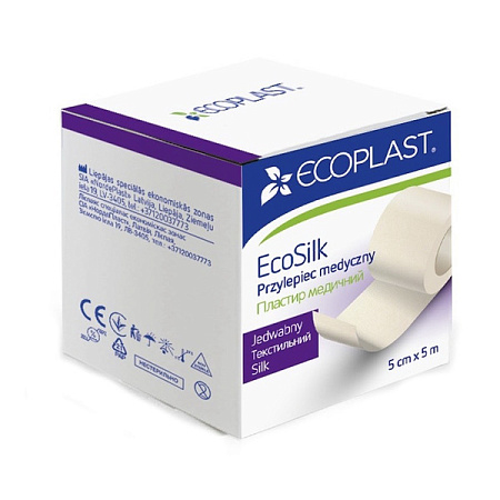 Лейкопластырь фиксирующий Экопласт (Ecoplast) Экосилк (EcoSilk) 5см х 5м (500см)