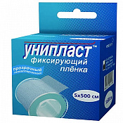 Лейкопластырь Унипласт (Uniplast) фиксирующий пленка прозрачный 5см x 5м (500см)