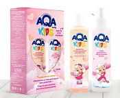 Набор Аква Бэйби (Aqa Baby) Шампунь и гель для душа для девочек с прот пшен 200 мл + спрей 200 мл