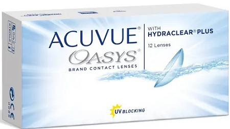 Линзы контактные АКУВЬЮ (ACUVUE) Оазис (Oasys) with Hydraclear Plus R8.4 (-6.00) №12 Линзы контактные АКУВЬЮ (ACUVUE) Оазис (Oasys) with Hydraclear Plus R8.4 (-6.00) №12