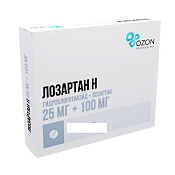 Лозартан Н тб п/о 25 мг+100 мг №90