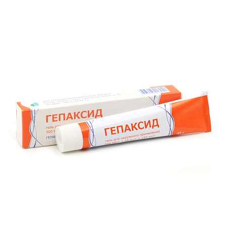Гепаксид гель для наружного применения 500 МЕ/г+150 мг/г+25 мг/г 45 г 