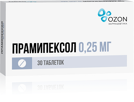 Прамипексол тб 0.25 мг №30