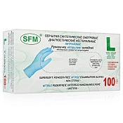 Перчатки нестерильные СФМ (SFM) смотровые нитриловые р L №100 (50 пар)