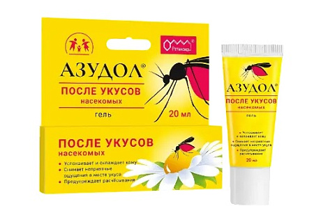 Гель Азудол для ухода за кожей после укусов насекомых 20 мл