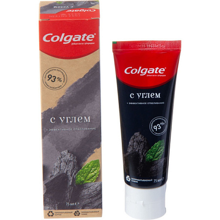 Зубная паста Колгейт (Colgate) Эффективное отбеливание с Углем 75 мл