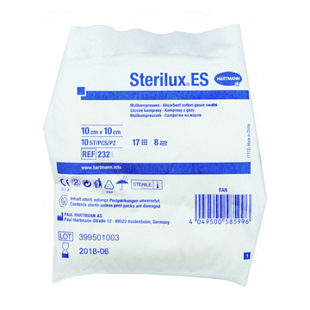 Салфетки стерильные Стерилюкс ЕС (Sterilux ES) 10см x 10см №10