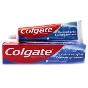Зубная паста Колгейт (Colgate) Крепкие зубы и свежее дыхание с фтором и кальцием 100 мл