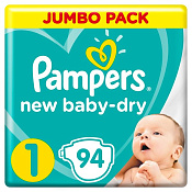 Подгузники Памперс (Pampers) Нью бэйби драй (New Baby-dry) размер 1 (2-5 кг) №94