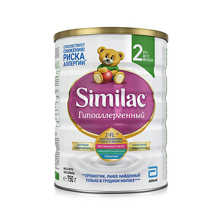 Смесь молочная Симилак (Similac) 2 гипоаллерг д/дет с 6 до 12 мес 750 г