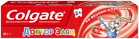 Зубная паста Колгейт (Colgate) Доктор Заяц клубника детская с 2 лет 50 мл Зубная паста Колгейт (Colgate) Доктор Заяц клубника детская с 2 лет 50 мл