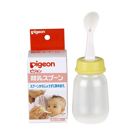 Бутылочка с ложечкой Пиджеон (Pigeon) для кормления для детей с 4 мес 120 мл
