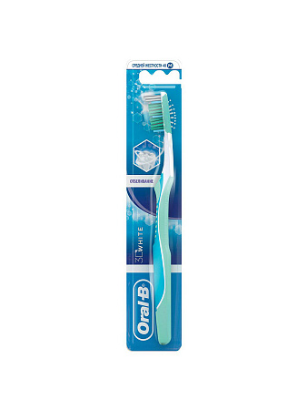 Зубная щетка Орал-Би (Oral-B) 3Д Вайт (3D White) Отбеливание Средняя (40)