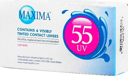 Линзы контактные Maxima 55 UV asph (Максима 55 УФ) R8.6 (-4.50) №6