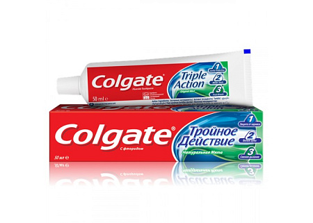 Зубная паста Колгейт (Colgate) Тройное действие с фторидом 50 мл