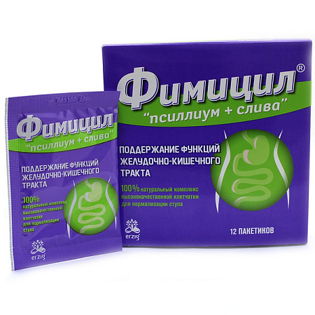 Фимицил псиллиум + слива пор д/пр вн саше 5 г №12