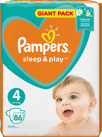 Подгузники Памперс (Pampers) Слип энд плэй (Sleep & Play) размер 4 (9-14 кг) №86