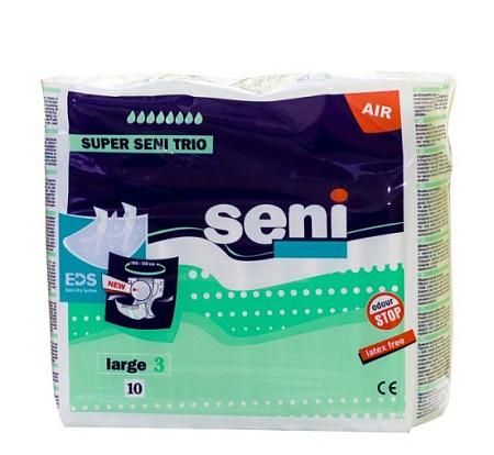 Подгузники Сени (Seni) Супер air Trio размер L (100-150см) №10