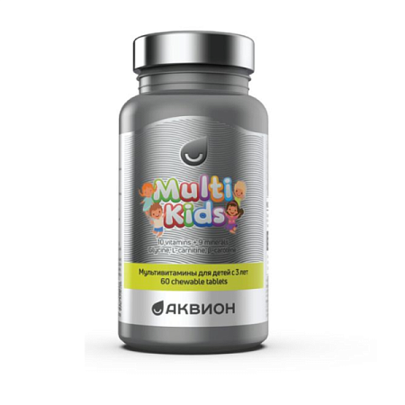 Мультивитамины Аквион детские земляника тб жев №60