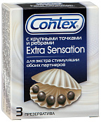 Презервативы Контекс (Contex) Extra Sensation с крупн точками и ребрами №3